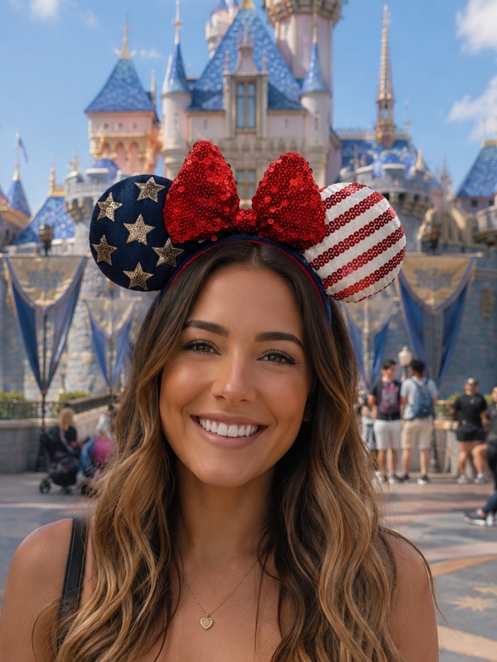 Shanghai Disney Minnie Ears Headband - Americana